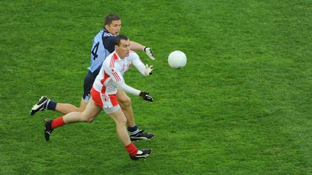 Brian McGuigan in action against Dublin in the 2008 All Ireland SFC Quarter-Final.