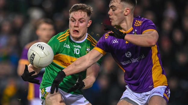 Ethan Doherty of Watty Graham's Glen in action against Dan O'Brien of Kilmacud Crokes during the AIB GAA Football All-Ireland Senior Club Championship Final match between Watty Graham's Glen of Derry and Kilmacud Crokes of Dublin at Croke Park in Dublin. Photo by Piaras Ó Mídheach/Sportsfile.