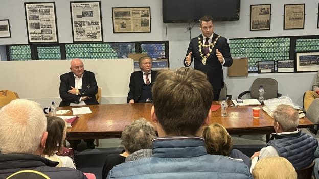 Eddie Hoare, Mayor of Galway City, who still plays senior football for St Michael's attended the launch.